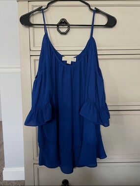 Royal Blue Cold-Shoulder Spaghetti Strap Top